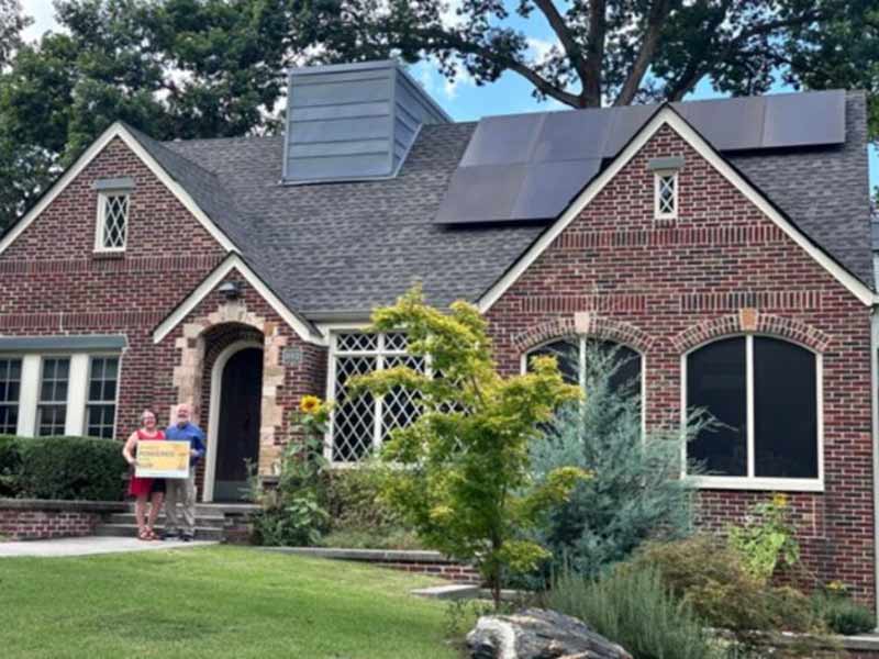 Better Tomorrow Solar customers with their new solar panel installation in Morningside